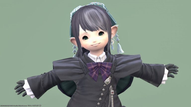 【ミラプリ】ノリコちゃんのキャスター用シャーレアン魔法大学制服コーデ ララフェル FF14ブログ Norirow Note 42