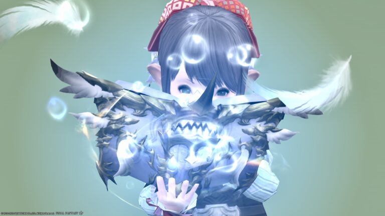 羽根と泡が舞い踊る紫の魔道書・召喚士武器『エクスパンスグリモア』 ララフェル FF14ブログ Norirow Note 42