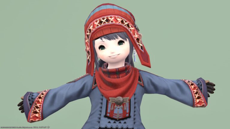 Scandinavian style cute warm costume "Far Northern Attire" (Lalafell Girl Ver.) Lalafell FF14 Blog Norirow Note 36