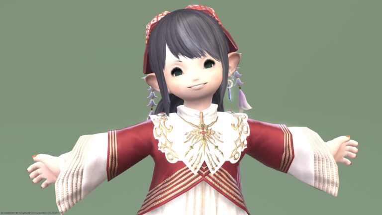 【ミラプリ】クリスマス気分なノリコちゃんの聖歌隊風コーデ ララフェル FF14ブログ Norirow Note 39