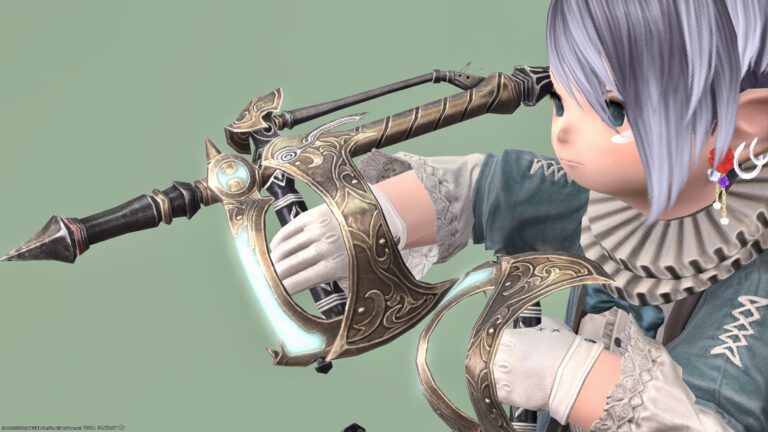 ターコイズ色に光る黄金のトンファー・モンク武器『クラシカル・トンファー』 ララフェル FF14ブログ Norirow Note 39