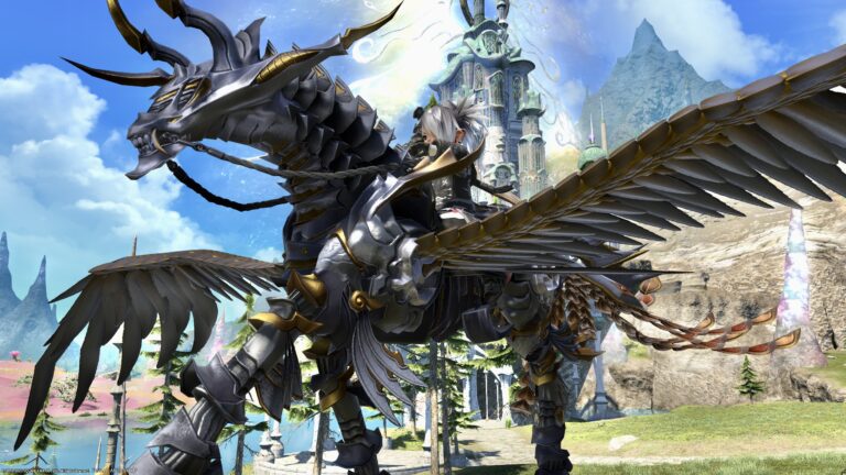 Iron Pegasus in silver armor / GARO collaboration mount "Ginga" Lalafell FF14 Blog Norirow Note 25
