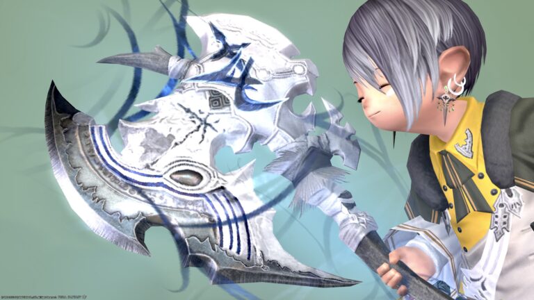 Warrior's Manderville Weapon Stage 2 Shining axe of the Death "Amazing Manderville Axe" Lalafell FF14 Blog Norirow Note 32