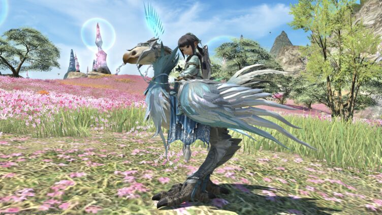Hydaelyn’s divinely adorable chocobo armored “Barding of Divine Light