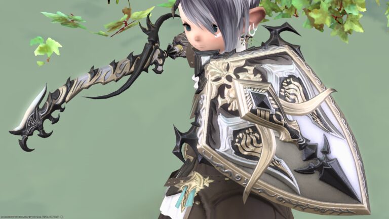 Paladin's Eureka Weapon (EW) Fifth Form, Cursed falchion "Antea & Bellerophon" Lalafell FF14 Blog Norirow Note 75