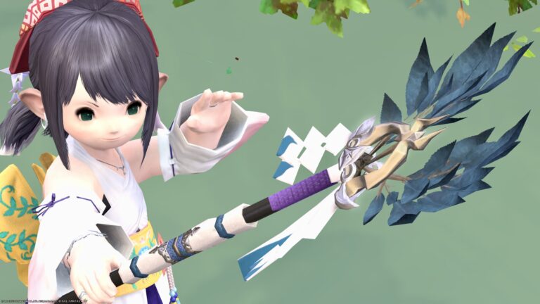 Kanagi shrine maiden-like and Japanese-style cute white mage cane "Masakaki Shin" Lalafell FF14 Blog Norirow Note 31
