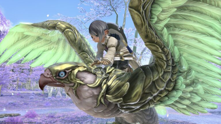 Falcon shining in cream soda / Unreal mount "Wondrous Lanner" Lalafell FF14 Blog Norirow Note 33