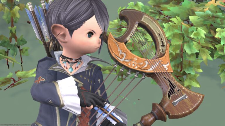 まるでマンドリン？琵琶？吟遊詩人の木製オシャレ弓『ムーンワード・ハープボウ』 ララフェル FF14ブログ Norirow Note 37