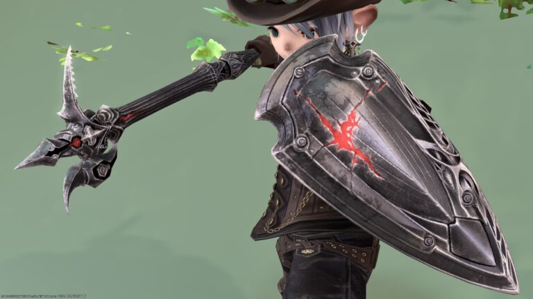 Paladin's precious dark mace! Or a pickaxe? "Hellhound War Pick & Shield" Lalafell FF14 Blog Norirow Note 67