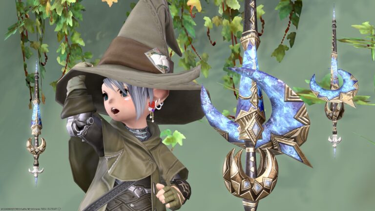 A beautiful sage weapon that looks like crescent moon glass work "Lunar Envoy's Wings" Lalafell FF14 Blog Norirow Note 38