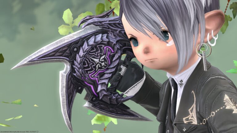 A shuriken-like dragon Monk weapon "Radiant's Baghnakhs" Lalafell FF14 Blog Norirow Note 32