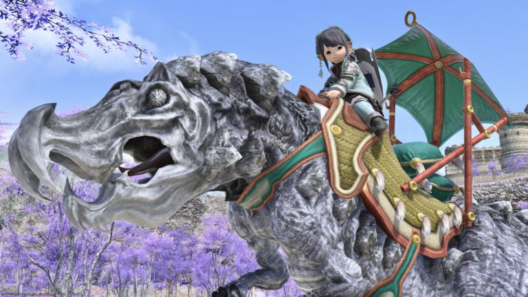 旅道具を備えた恐竜マウント・禁断の地エウレカ アネモス編『ティラノサウルス』 ララフェル FF14ブログ Norirow Note 28