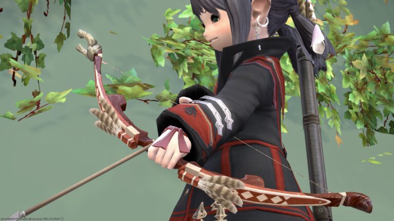 赤い木の可愛い初期の弓・吟遊詩人武器『アウリッシュボウ』 ララフェル FF14ブログ Norirow Note 44