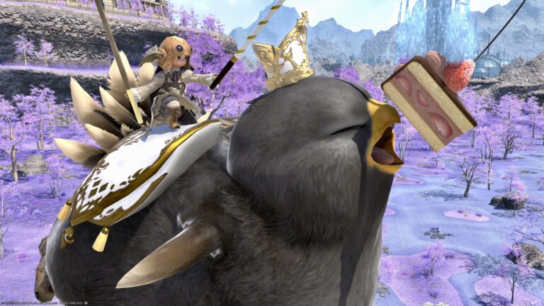 A fat black chocobo mount that loves fried chicken "Fat Black Chocobo" Lalafell FF14 Blog Norirow Note 27