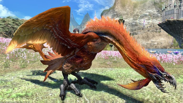 不死鳥フェニックスの炎を帯びた首長怪鳥マウント『ベンヌ』(大迷宮バハムート：真成編3層) ララフェル FF14ブログ Norirow Note 41