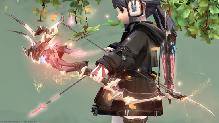 炎の蝶が舞い踊る武神の弓・吟遊詩人の光るラーヴァナ武器『ハイヴボウ』 ララフェル FF14ブログ Norirow Note 28