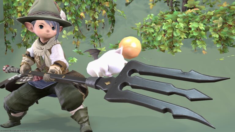 Cute stretchable fork! Good King Moogle's Dragoon Weapon "Melancholy Mogfork" Lalafell FF14 Blog Norirow Note 41