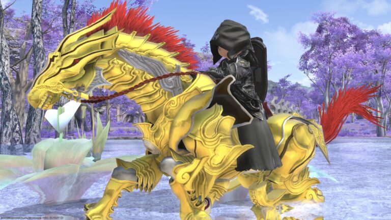 Iron Pegasus in silver armor / GARO collaboration mount "Ginga" Lalafell FF14 Blog Norirow Note 26