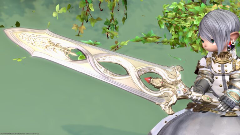 A Dark Knight weapon with a divine and sweet design “Greatsword of the Forgiven” Lalafell FF14 Blog Norirow Note 34