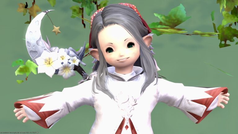 【ミラプリ】白魔道士AF2アレンジ "清楚で可愛い月の魔道士" コーディネート ララフェル FF14ブログ Norirow Note 37