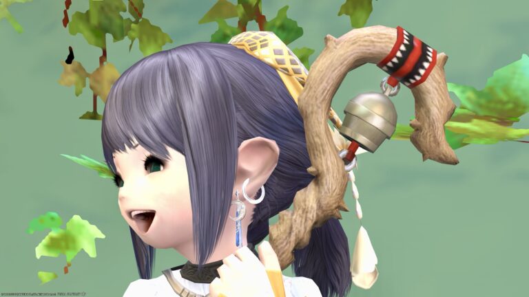 Maybe it's the cutest !? Early White Mage weapon with bell "Pastoral Oak Cane" Lalafell FF14 Blog Norirow Note 35