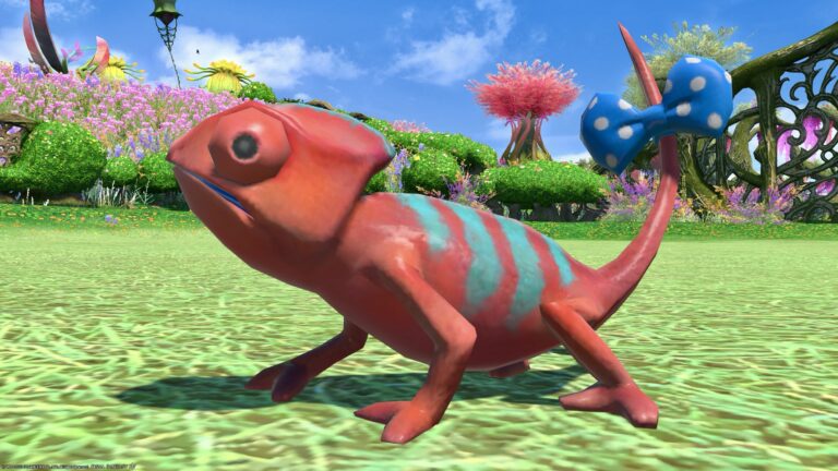 The rare red chameleon minion of Aloalo Island "Repulu" Lalafell FF14 Blog Norirow Note 30