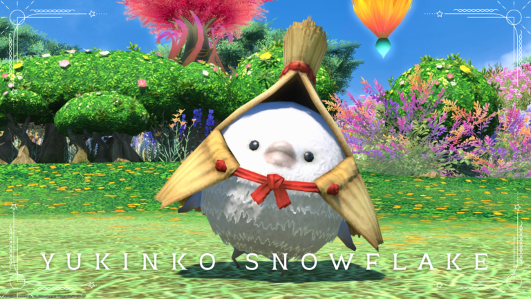 A cute Yukinko baby minion wearing a straw hat "Yukinko Snowflake" Lalafell FF14 Blog Norirow Note 38