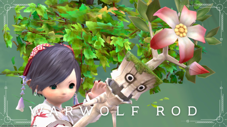Red Flower Talking Tree Fairy's cane / White Mage Weapon "Warwolf Rod" Lalafell FF14 Blog Norirow Note 41