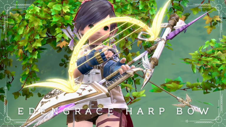 光の楽器が交差する天使の弓・吟遊詩人武器『エデングレース・ハープボウ』 ララフェル FF14ブログ Norirow Note 53