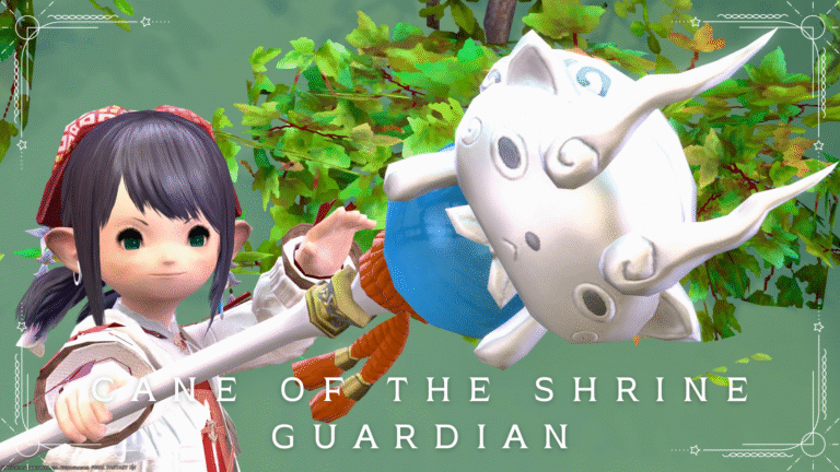 Yo-kai Watch Komasan and Crystal Cute White Mage weapon "Cane of the Shrine Guardian" Lalafell FF14 Blog Norirow Note 42