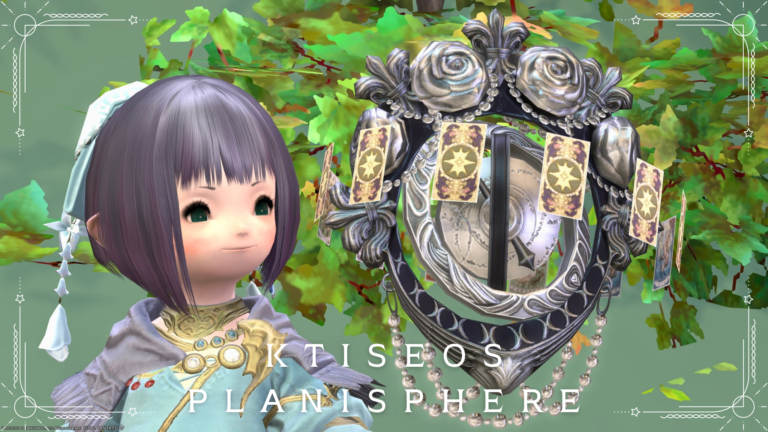 An Astrologian's weapon like a silver rose accessory "Ktiseos Planisphere" Lalafell FF14 Blog Norirow Note 41