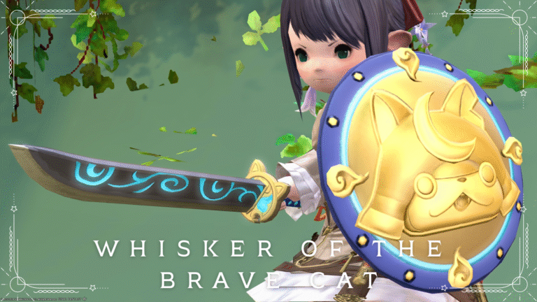 Yo-kai Watch Shogunyan's Japanese-style weapon for the Paladin "Whisker of the Brave Cat & Buckler of the Legendary Cat" Lalafell FF14 Blog Norirow Note 52