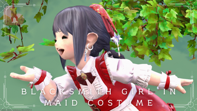 [Glamour] A blacksmith girl who wears a maid costume and uses a mace Lalafell FF14 Blog Norirow Note 37