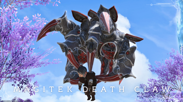 機械の手に摘まれるアラグのおもしろ古代兵器マウント『魔導デスクロー拘束型』 ララフェル FF14ブログ Norirow Note 28