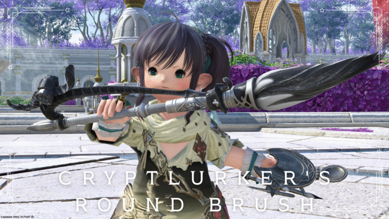 Antique Japanese calligraphy brush, Pictomancer weapon "Cryptlurker Round Brush" Lalafell FF14 Blog Norirow Note 61