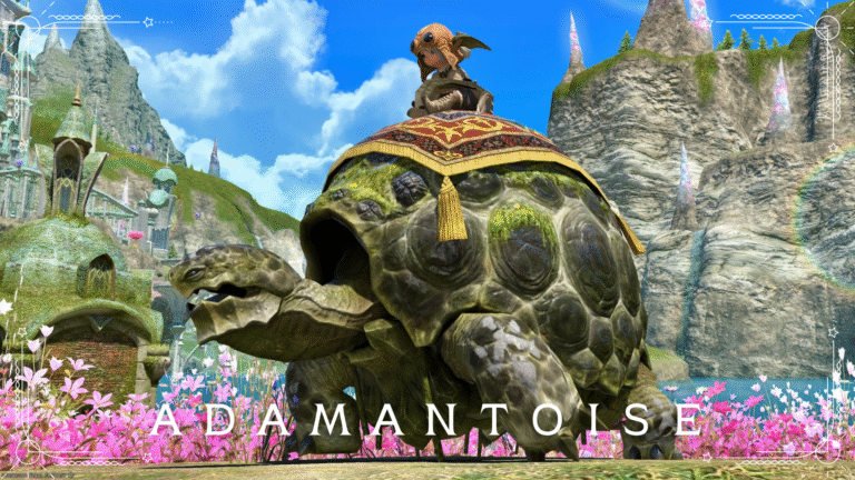 高速回転飛行するサベネアの巨大陸亀のマウント『アダマンタス』 ララフェル FF14ブログ Norirow Note 37