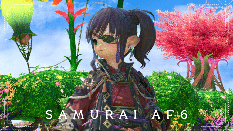 独眼竜戦国武将のような甲冑・サムライのAF6装備『左近士』(ララフェル女子Ver.) ララフェル FF14ブログ Norirow Note 41