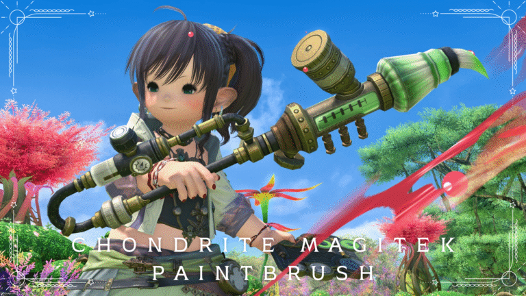 まるでエアブラシのような蛍光緑インクのピクトマンサー武器『コンドライト・マジテックペイントブラシ』 ララフェル FF14ブログ Norirow Note 53