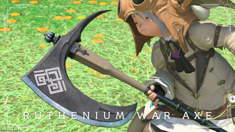 Surprisingly cute? The Botanist axe-like warrior weapon "Ruthenium War Axe" Lalafell FF14 Blog Norirow Note 42