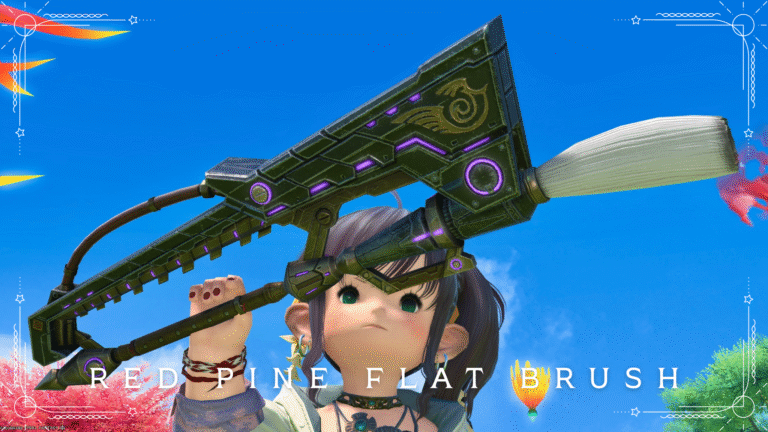 A transforming brush that pops out, Pictomancer Weapon "Red Pine Flat Brush" Lalafell FF14 Blog Norirow Note 57