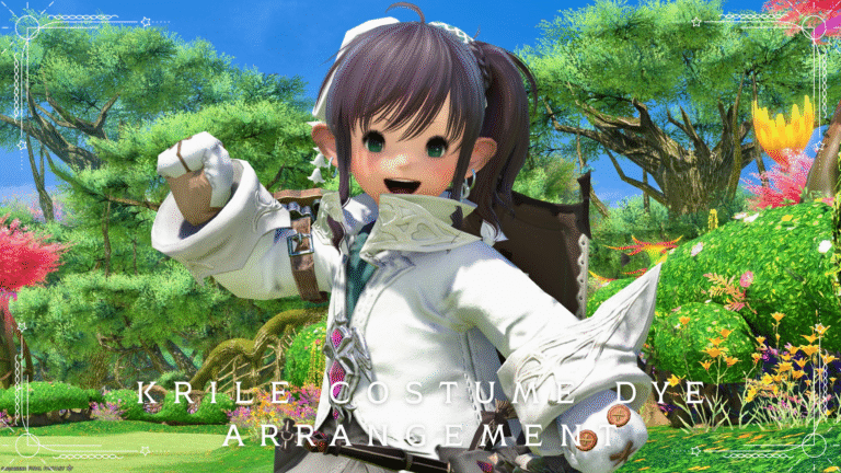 【ミラプリ】クルルさん衣装染色アレンジ 白×緑 冒険服コーデ ララフェル FF14ブログ Norirow Note 36