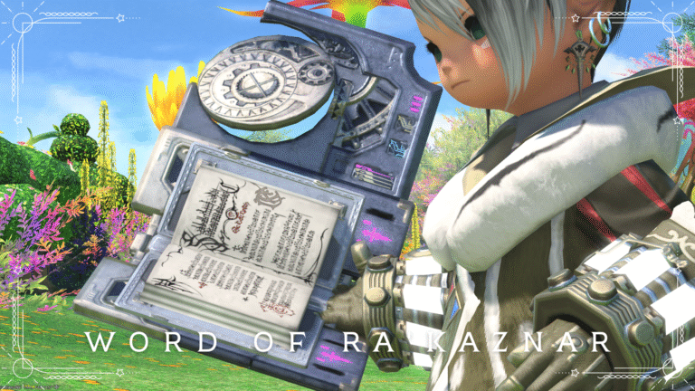 円形アンテナが回転する学者の機械式電子魔道書『ワード・オブ・カザナル』 ララフェル FF14ブログ Norirow Note 56