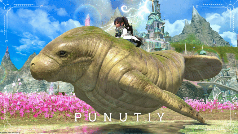 水面で踊るマナティのようなマウント『プヌティ』(ペルペル族の友好部族クエスト) ララフェル FF14ブログ Norirow Note 38