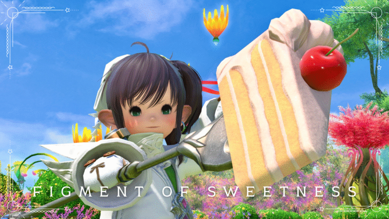 The adorable cherry shortcake White Mage weapon "Figment of Sweetness" Lalafell FF14 Blog Norirow Note 33