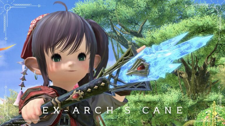 Graha's Cane: Crystal White Mage Weapon "Ex-arch's Cane" Lalafell FF14 Blog Norirow Note 38