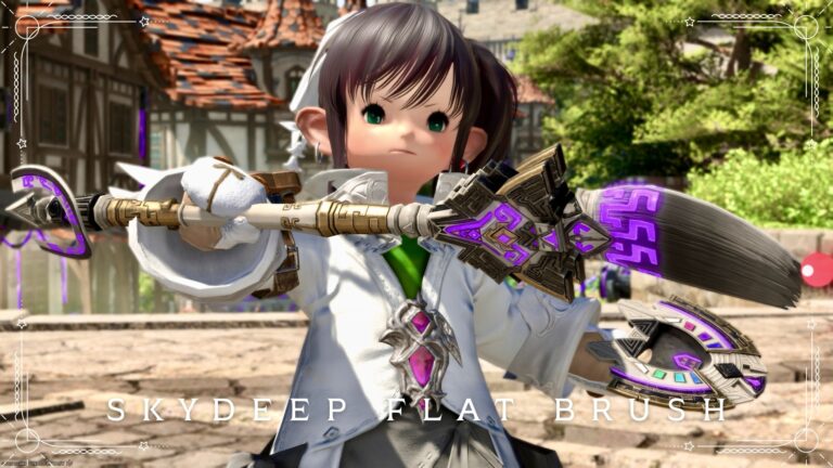 紫に光るエレクトロープの筆？ピクトマンサー武器『スカイディープ・フラットブラシ』 ララフェル FF14ブログ Norirow Note 64