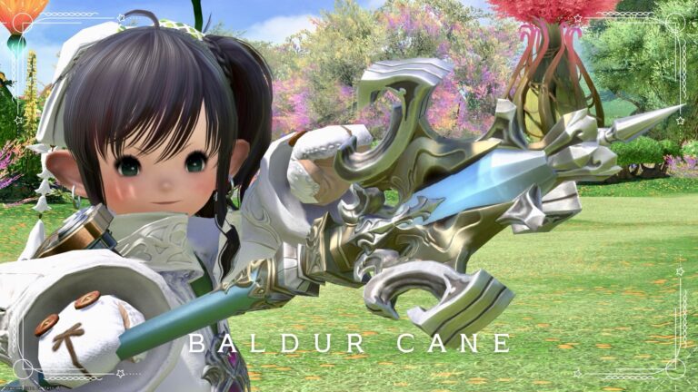 A cute and refreshing mace that changes color from light blue to yellow-green - the White Mage weapon "Baldur Cane" Lalafell FF14 Blog Norirow Note 33