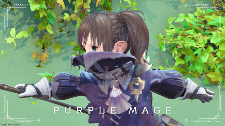 紫の高襟オシャレコート・黒魔道士AF1色違い『ソーサラー』(ララフェル女子Ver.) ララフェル FF14ブログ Norirow Note 53