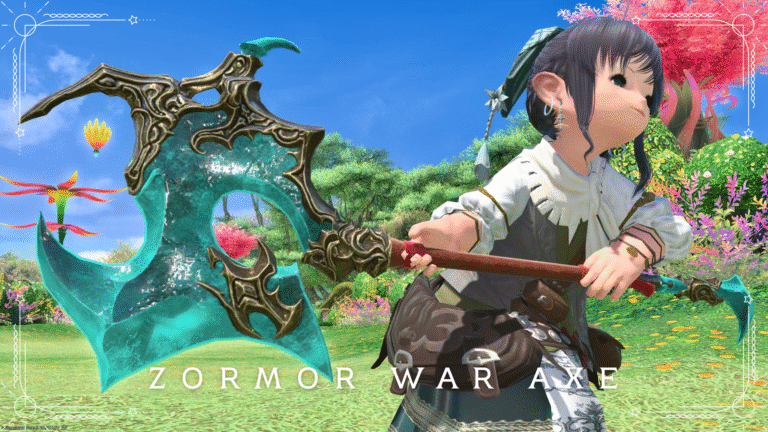 エメラルドグリーンに輝く巨大宝石の美しい斧・戦士武器『ゾーモーの戦斧』 ララフェル FF14ブログ Norirow Note 37