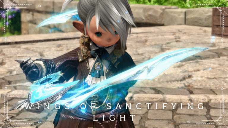 神々しく光り輝くハイデリンのファンネル・賢者武器『サンクティファイライト・ウィング』 ララフェル FF14ブログ Norirow Note 47